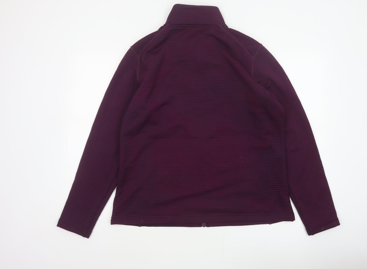Rohan Women’s Purple L Striped Fleece Full Zip Jacket Pockets