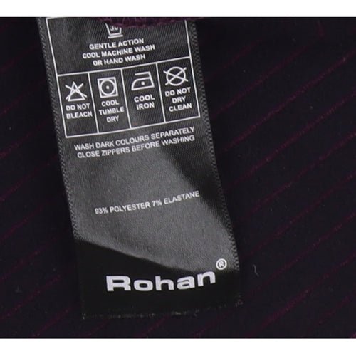 Rohan Women’s Purple L Striped Fleece Full Zip Jacket Pockets