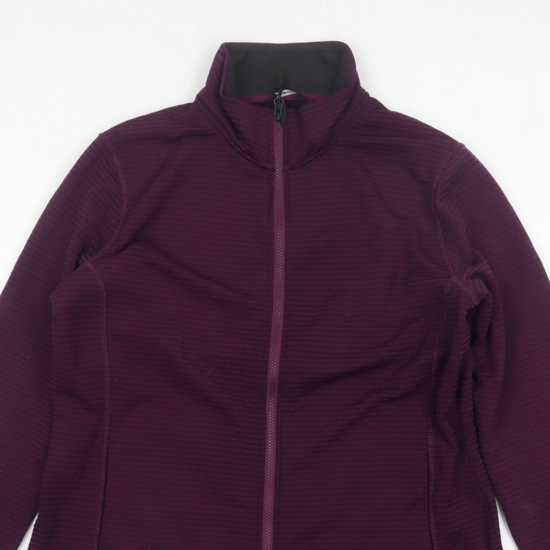 Rohan Women’s Purple L Striped Fleece Full Zip Jacket Pockets
