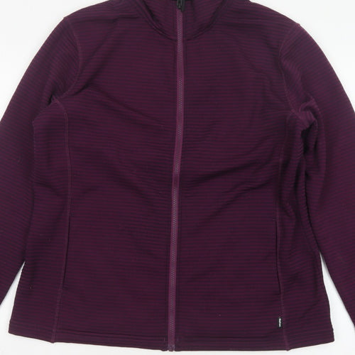 Rohan Women’s Purple L Striped Fleece Full Zip Jacket Pockets