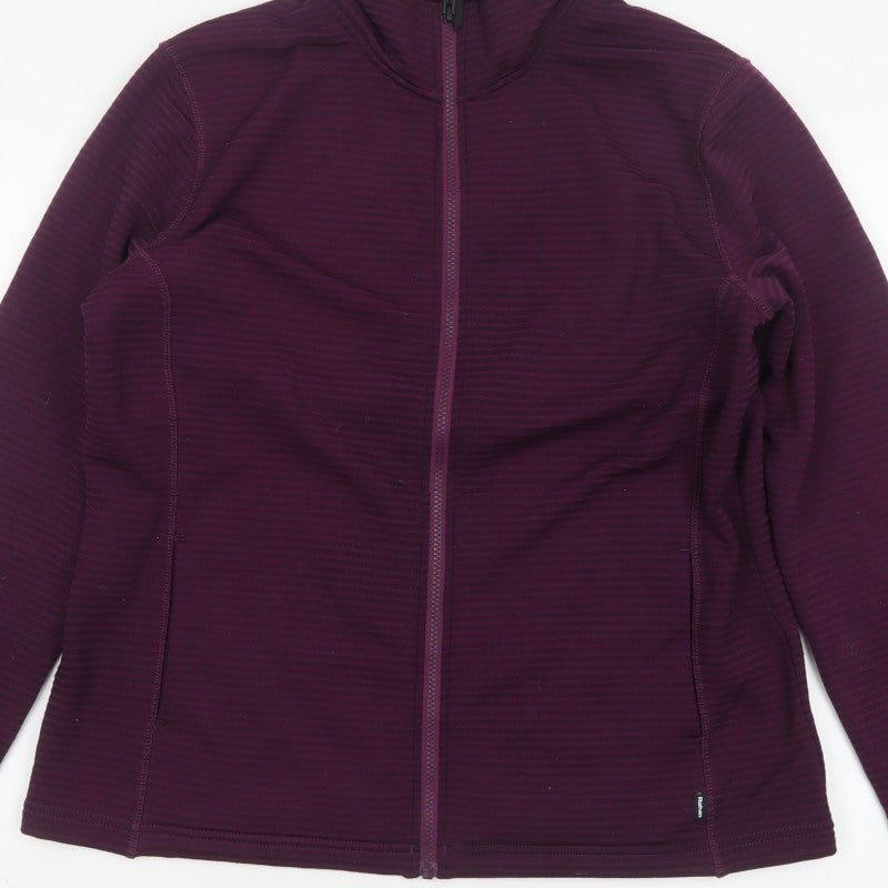 Rohan Women’s Purple L Striped Fleece Full Zip Jacket Pockets
