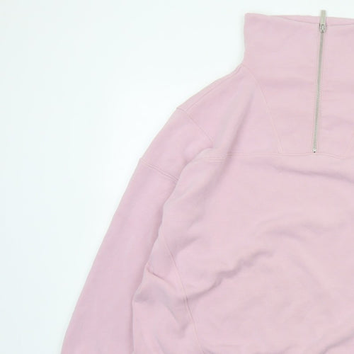 Crew Clothing Company Women Pink XL Pullover Half Zip Sweatshirt