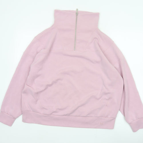 Crew Clothing Company Women Pink XL Pullover Half Zip Sweatshirt