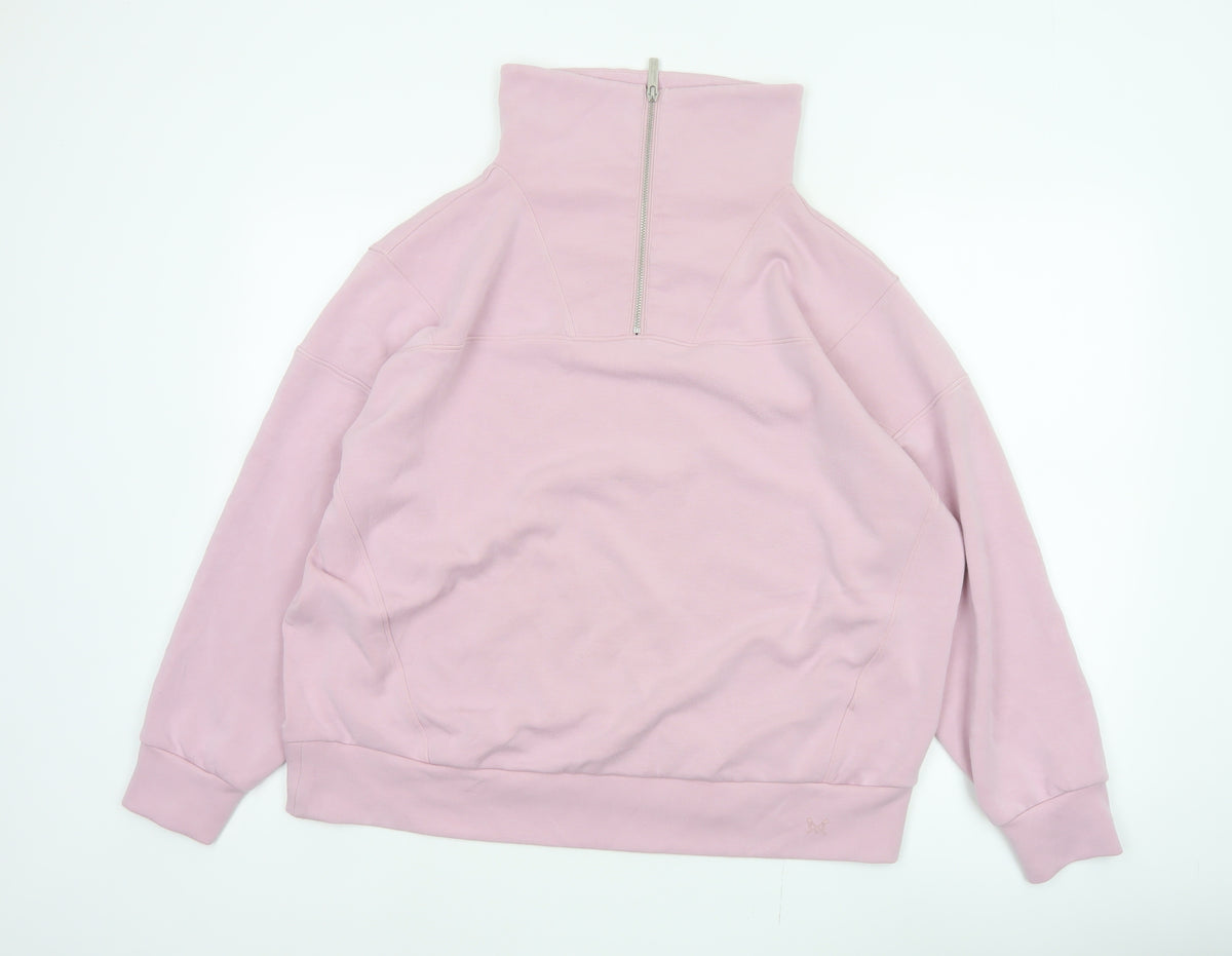 Crew Clothing Company Women Pink XL Pullover Half Zip Sweatshirt