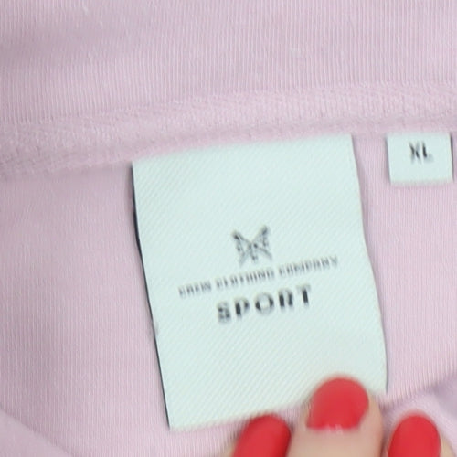 Crew Clothing Company Women Pink XL Pullover Half Zip Sweatshirt