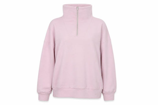 Front view of Crew Clothing Company Women Pink XL Pullover Half Zip Sweatshirt