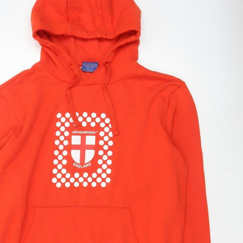UEFA Euro 2024 Men’s Red L Pullover Hoodie England Football Graphic