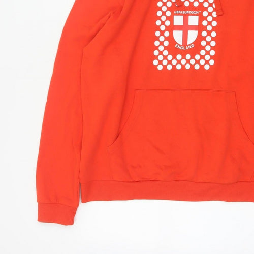 UEFA Euro 2024 Men’s Red L Pullover Hoodie England Football Graphic