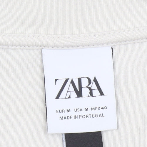 Zara Men Ivory M Pullover Sweatshirt Josef Albers Graphic Art Cotton