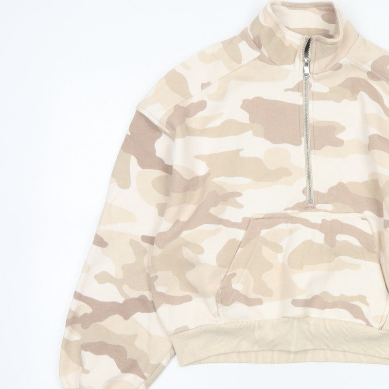 Additional view of H&M Divided Women’s Beige Camo Quarter Zip Sweatshirt, size S