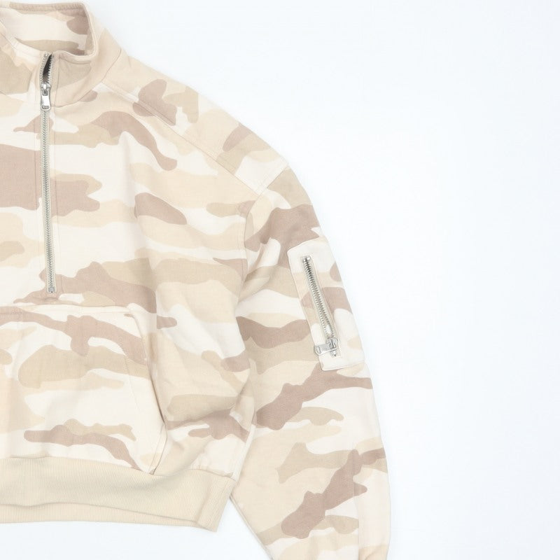 Additional view of H&M Divided Women’s Beige Camo Quarter Zip Sweatshirt, size S