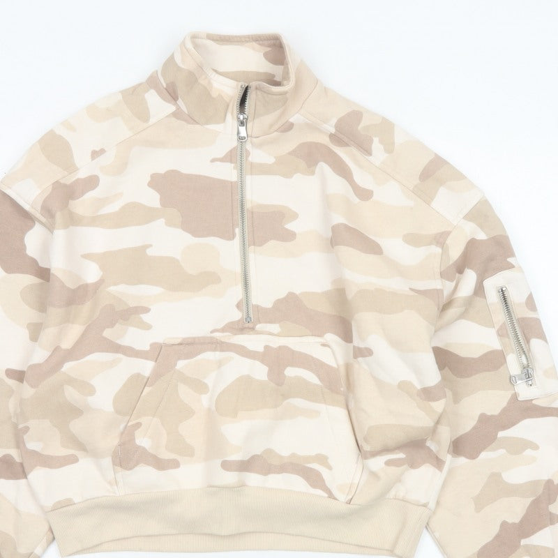 Additional view of H&M Divided Women’s Beige Camo Quarter Zip Sweatshirt, size S