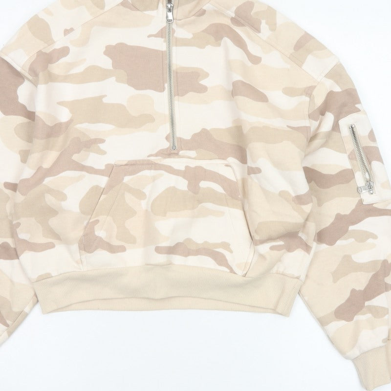 Additional view of H&M Divided Women’s Beige Camo Quarter Zip Sweatshirt, size S