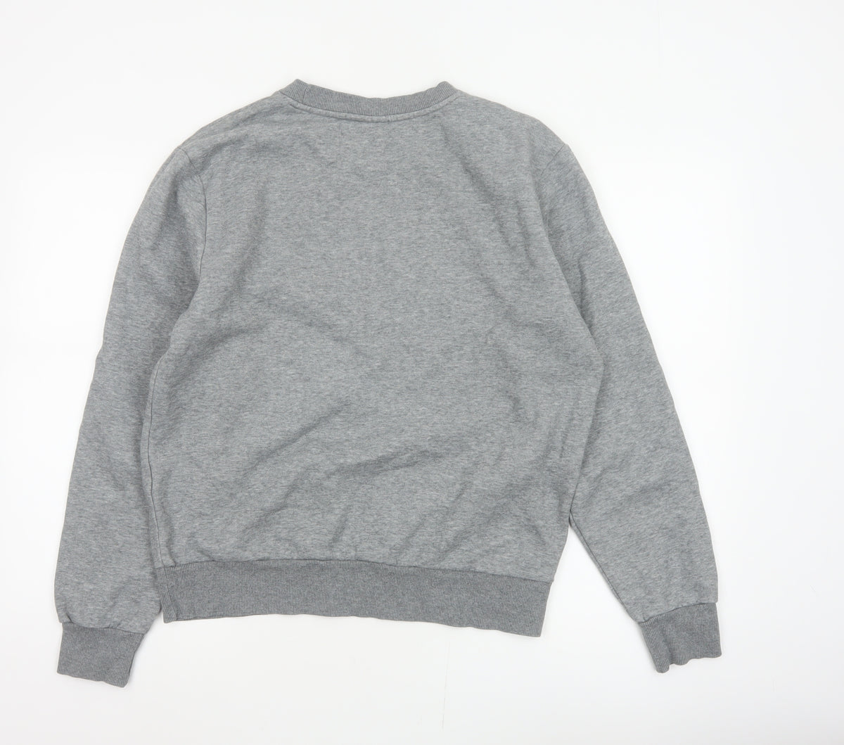 Brand and care label for Puma Men’s Grey M Pullover Crew Neck Embroidered Logo Sweatshirt