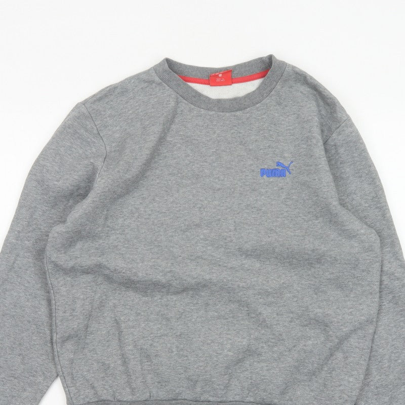 Additional view of Puma Men’s Grey M Pullover Crew Neck Embroidered Logo Sweatshirt