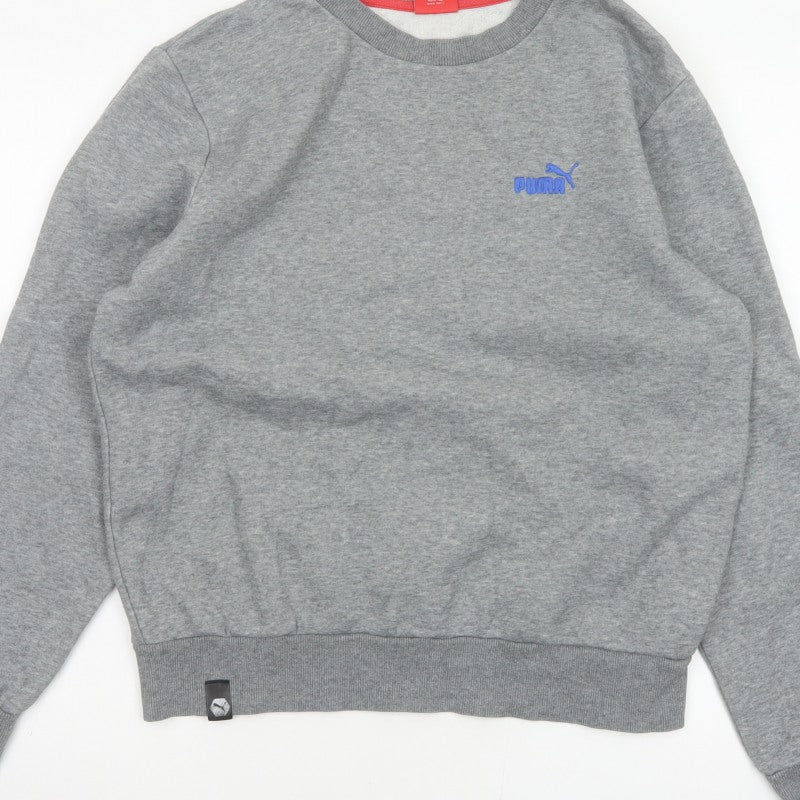 Additional view of Puma Men’s Grey M Pullover Crew Neck Embroidered Logo Sweatshirt