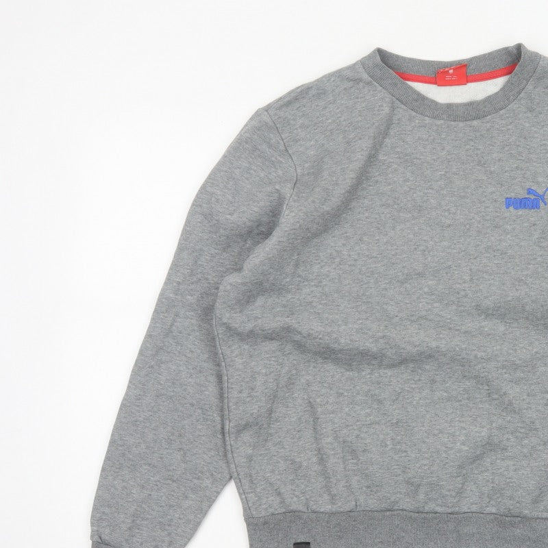 Additional view of Puma Men’s Grey M Pullover Crew Neck Embroidered Logo Sweatshirt