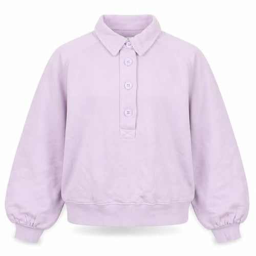 Ro&Zo Women Purple XS Collared Cotton Fleece Polo Sweatshirt