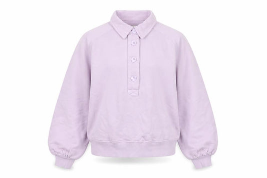 Ro&Zo Women Purple XS Collared Cotton Fleece Polo Sweatshirt