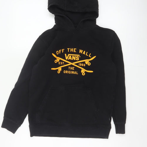 Vans Boys Black Large Hooded Pullover Jacket Skate Logo Cotton Blend