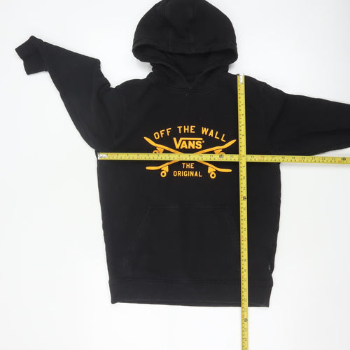Vans Boys Black Large Hooded Pullover Jacket Skate Logo Cotton Blend