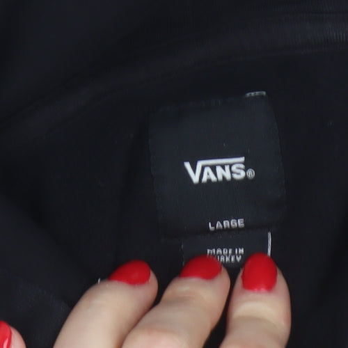 Vans Boys Black Large Hooded Pullover Jacket Skate Logo Cotton Blend