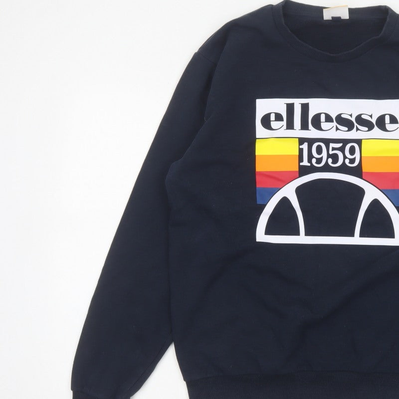 Ellesse Men’s Blue M Pullover Crew Neck 1959 Logo Sweatshirt