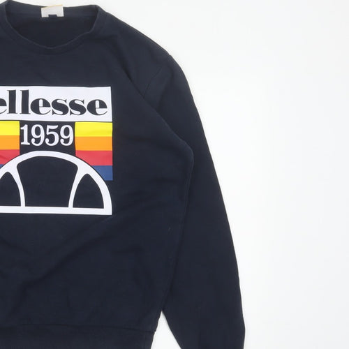 Ellesse Men’s Blue M Pullover Crew Neck 1959 Logo Sweatshirt