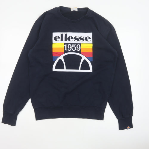 Ellesse Men’s Blue M Pullover Crew Neck 1959 Logo Sweatshirt