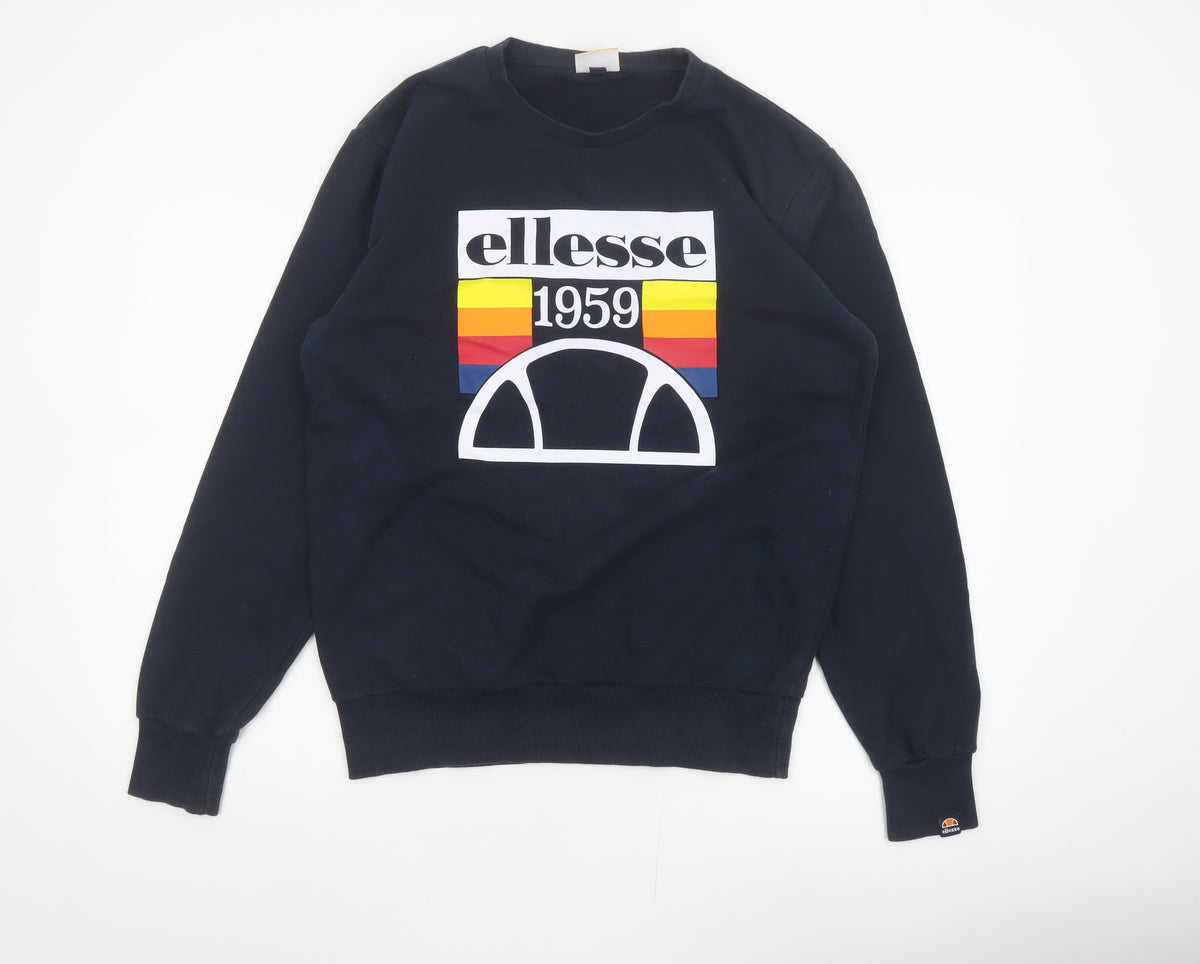 Ellesse Men’s Blue M Pullover Crew Neck 1959 Logo Sweatshirt
