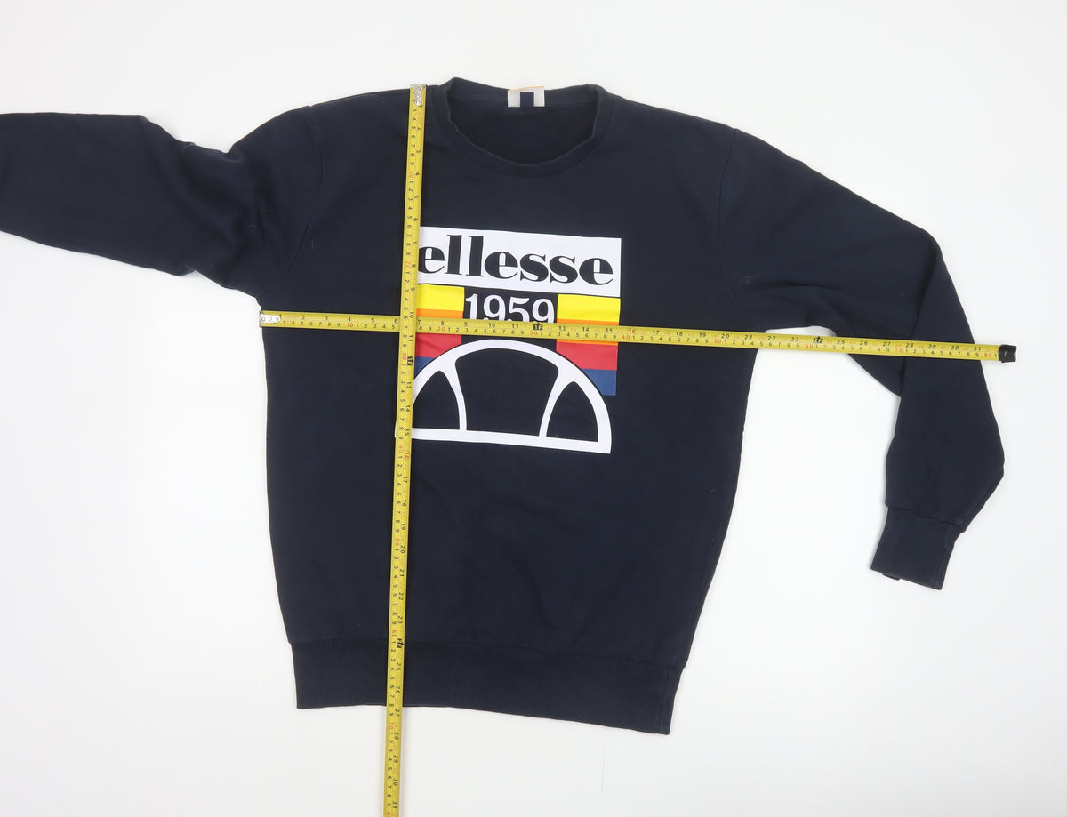 Ellesse Men’s Blue M Pullover Crew Neck 1959 Logo Sweatshirt