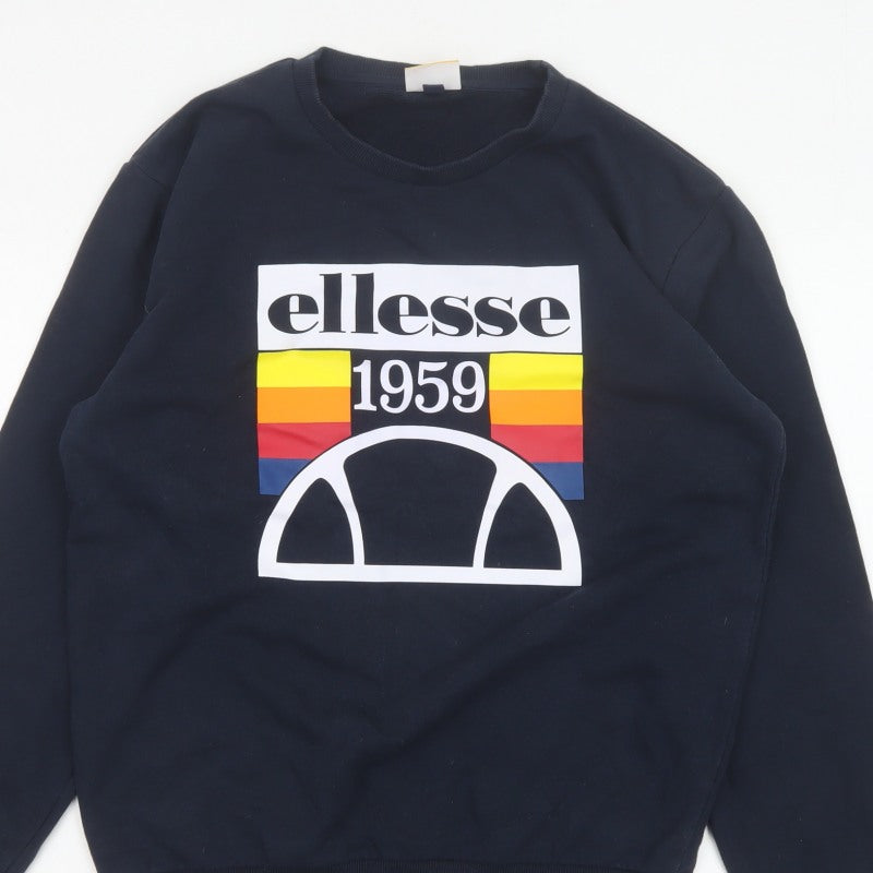 Ellesse Men’s Blue M Pullover Crew Neck 1959 Logo Sweatshirt
