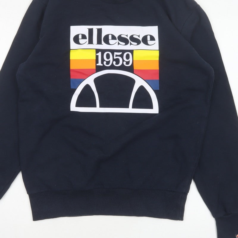 Ellesse Men’s Blue M Pullover Crew Neck 1959 Logo Sweatshirt