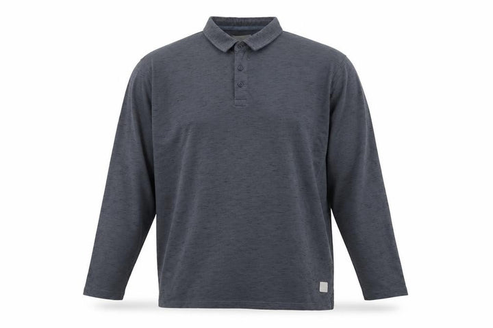 Jack & Jones Men’s Grey 3XL Long Sleeve Cotton Blend Polo Shirt