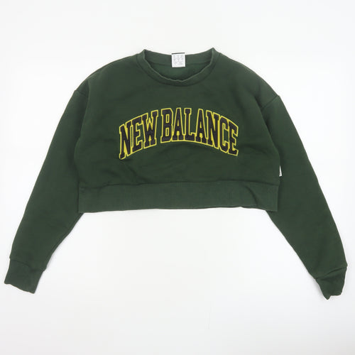 New Balance Women’s Green Logo Crop Pullover Sweatshirt Size M