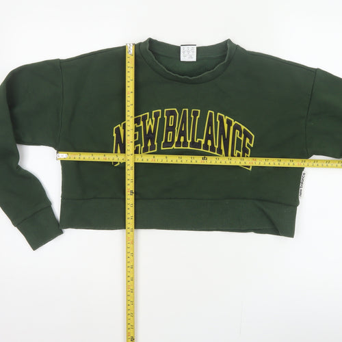 New Balance Women’s Green Logo Crop Pullover Sweatshirt Size M