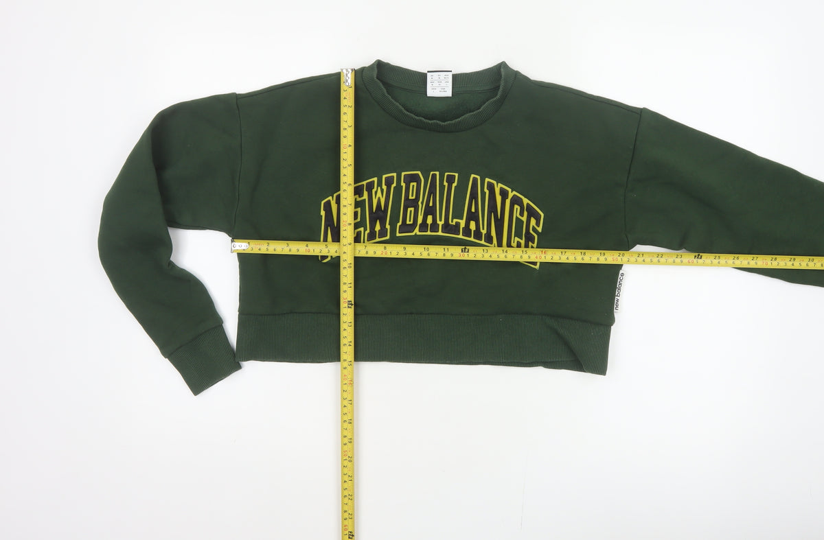 New Balance Women’s Green Logo Crop Pullover Sweatshirt Size M