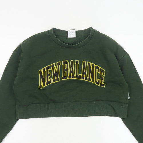 New Balance Women’s Green Logo Crop Pullover Sweatshirt Size M