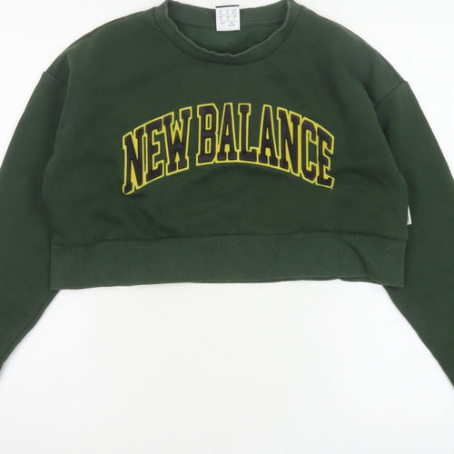 New Balance Women’s Green Logo Crop Pullover Sweatshirt Size M