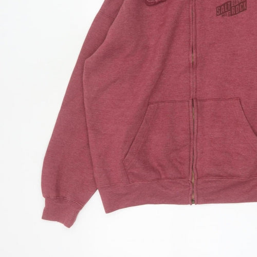 Saltrock Men’s Red M Full Zip Hooded Logo Fleece Hoodie