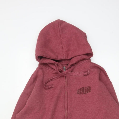 Saltrock Men’s Red M Full Zip Hooded Logo Fleece Hoodie
