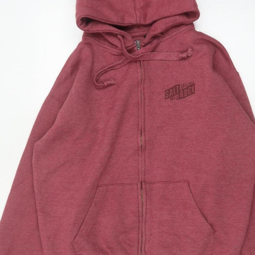 Saltrock Men’s Red M Full Zip Hooded Logo Fleece Hoodie