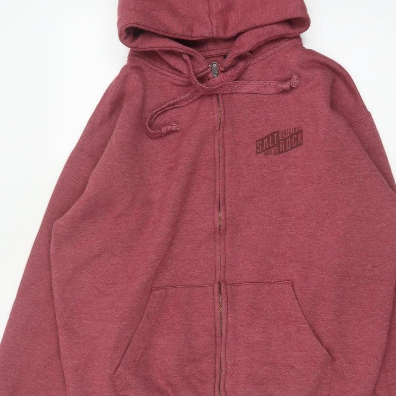 Saltrock Men’s Red M Full Zip Hooded Logo Fleece Hoodie