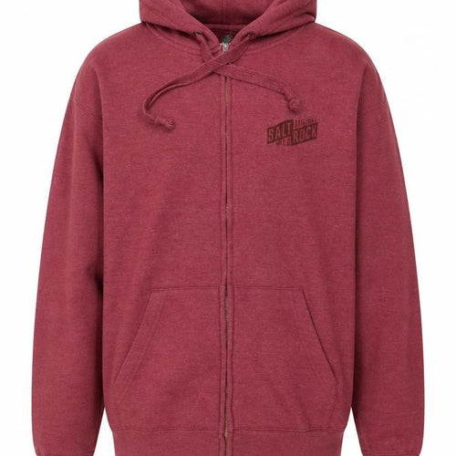 Saltrock Men’s Red M Full Zip Hooded Logo Fleece Hoodie