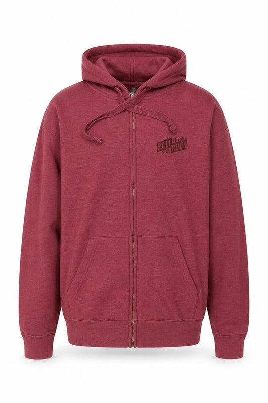 Saltrock Men’s Red M Full Zip Hooded Logo Fleece Hoodie