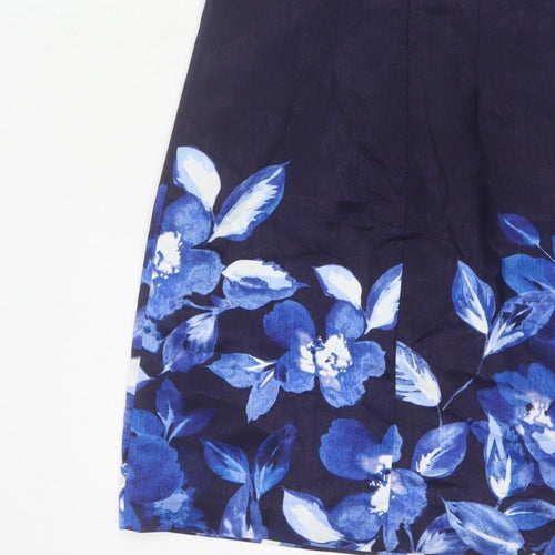 Roman Women’s Blue Floral Sleeveless Sheath Dress UK 10 Party