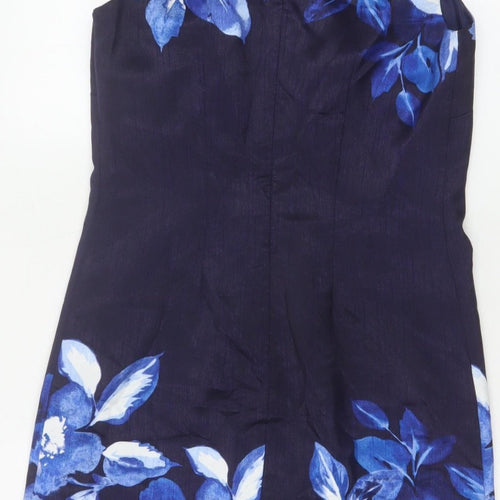 Roman Women’s Blue Floral Sleeveless Sheath Dress UK 10 Party