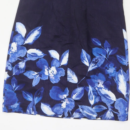 Roman Women’s Blue Floral Sleeveless Sheath Dress UK 10 Party
