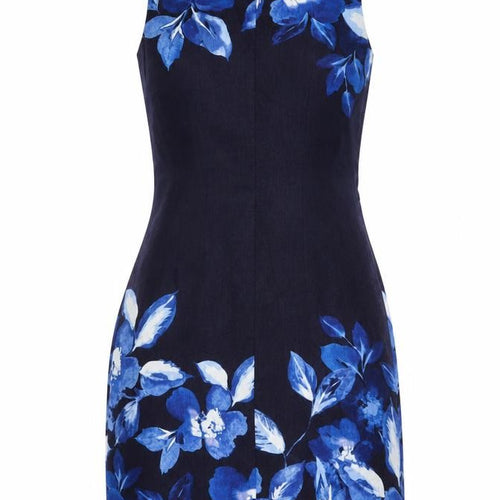 Roman Women’s Blue Floral Sleeveless Sheath Dress UK 10 Party