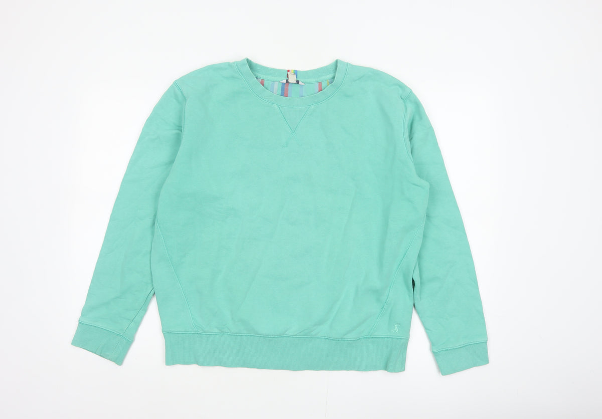 Joules Women Green UK 10 Pullover Crew Neck Cotton Sweatshirt